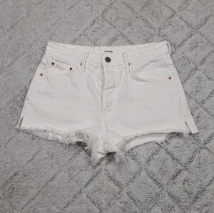 GRLFRND Shorts Womens 25 White Cindy Rock Me Gently Cut Off Denim HR